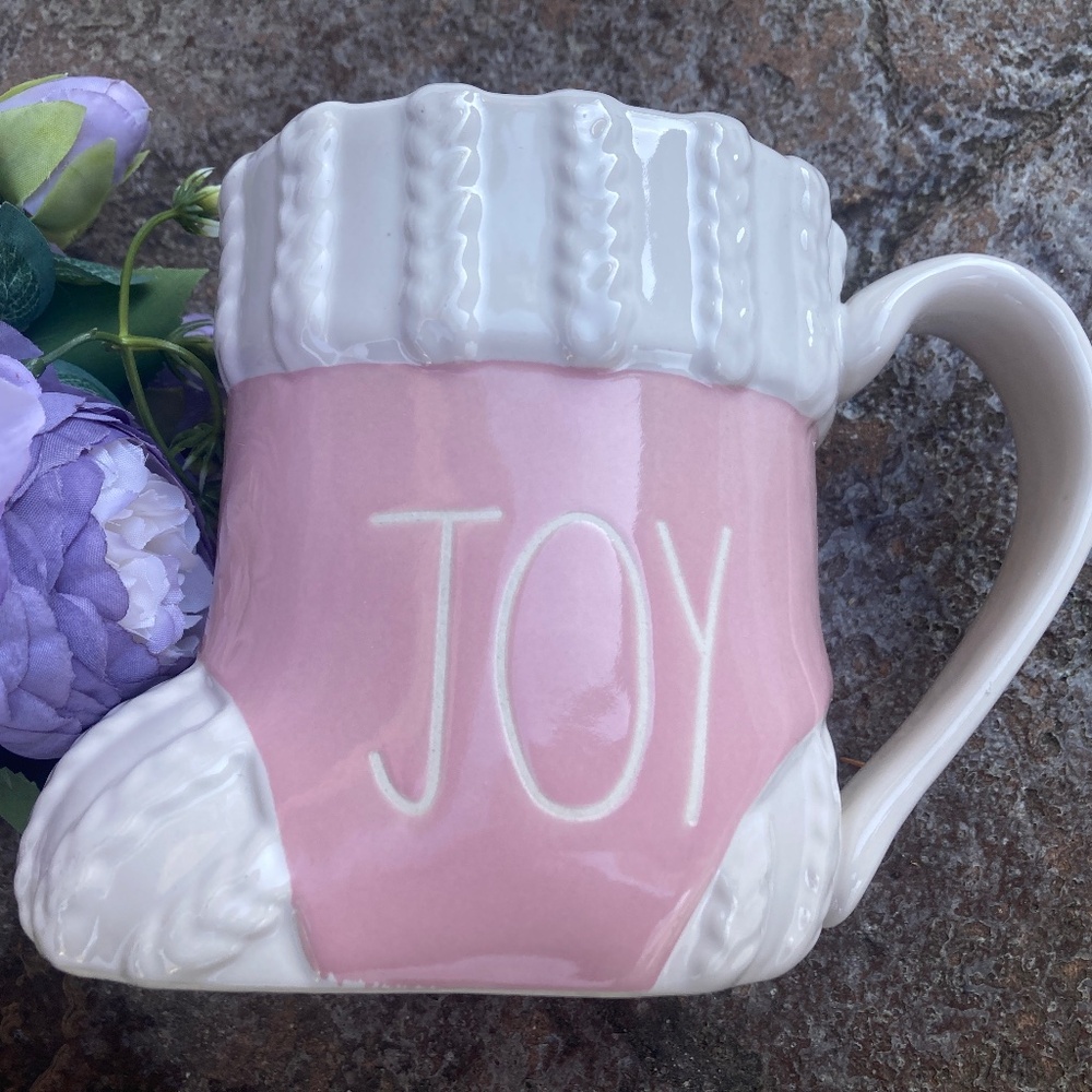 Rae Dunn Christmas JOY stocking mug